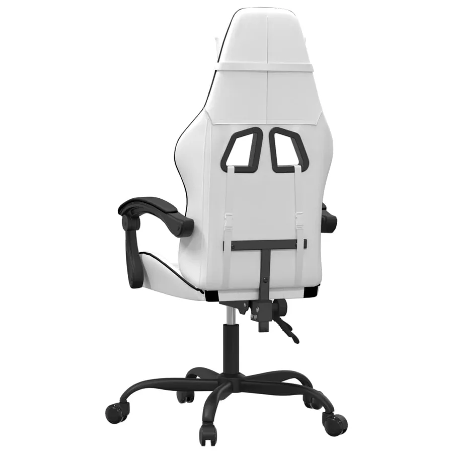 Chaise de jeu Blanc et noir Similicuir - 5