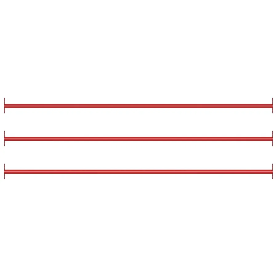 Barres fixes d'exercice 3 pcs 125 cm Acier Rouge