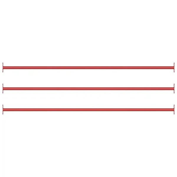 Barres fixes d'exercice 3 pcs 125 cm Acier Rouge