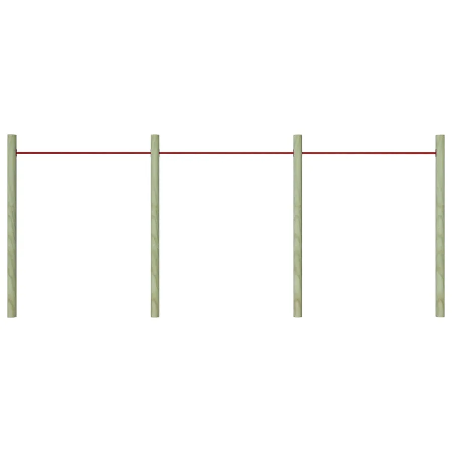 Barres fixes d'exercice 3 pcs 125 cm Acier Rouge - 3