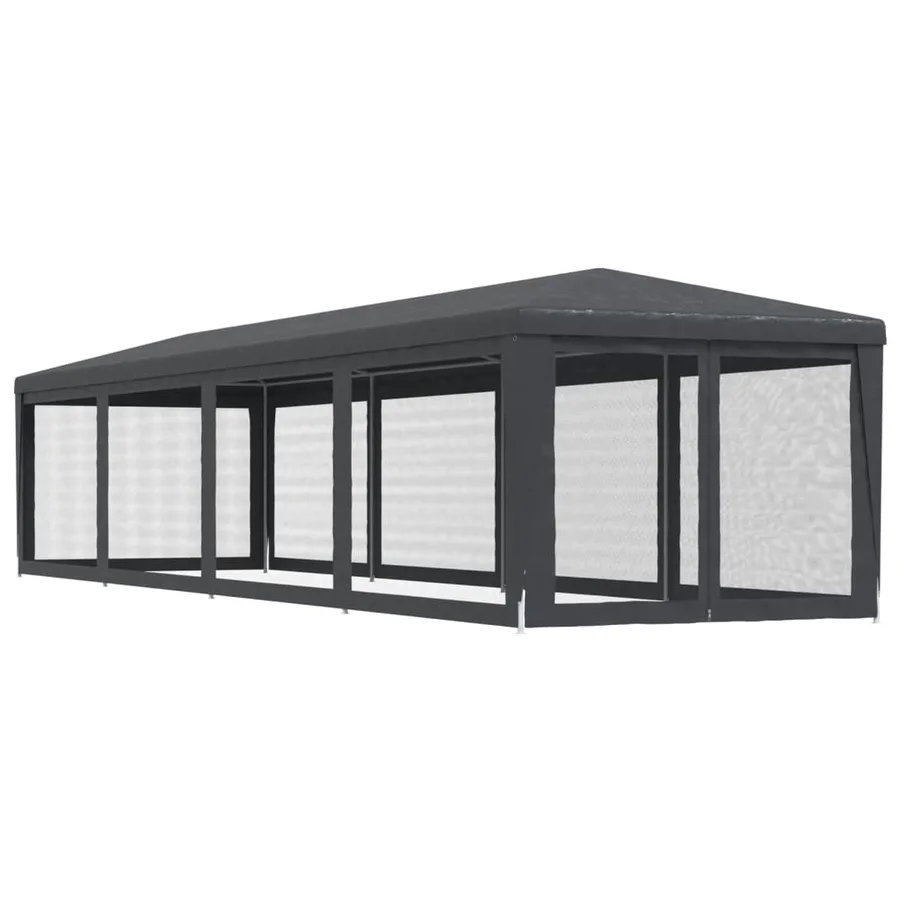 Tente de fête et 10 parois latérales en maille Anthracite 3x12m - 5