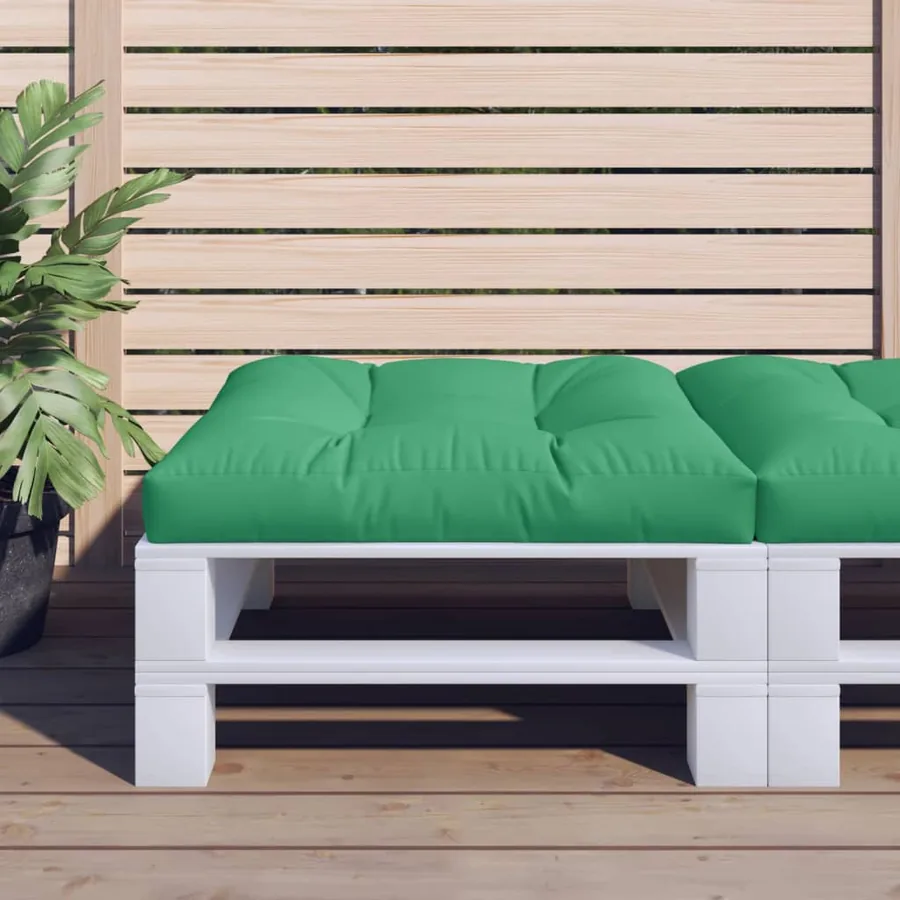 Coussin de palette vert 80x80x12 cm tissu