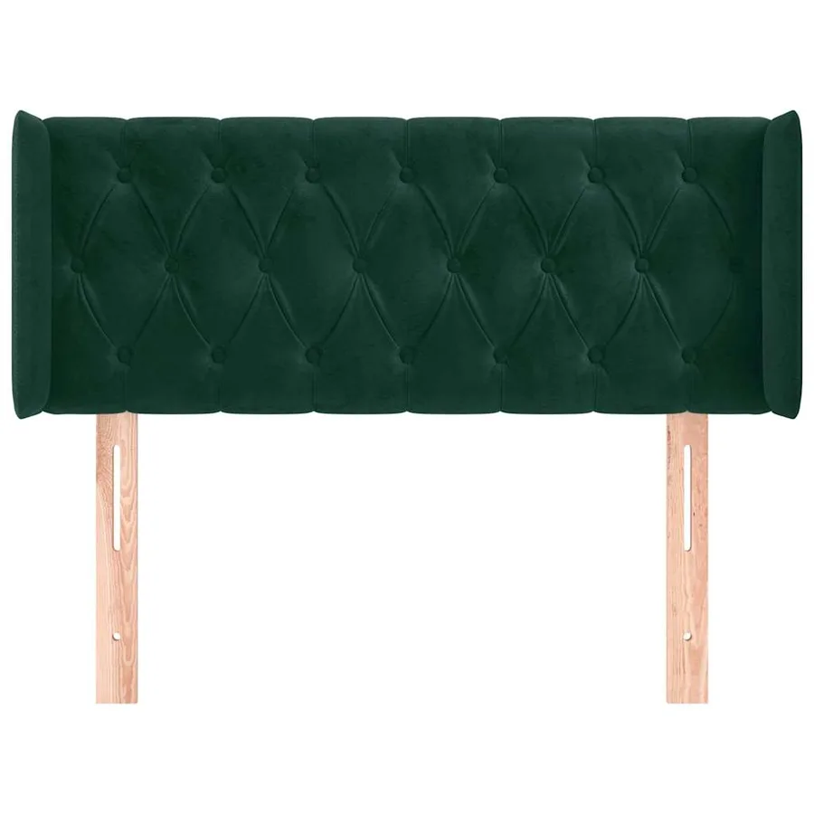 Tête de lit avec oreilles Vert foncé 103x16x78/88 cm Velours - 3