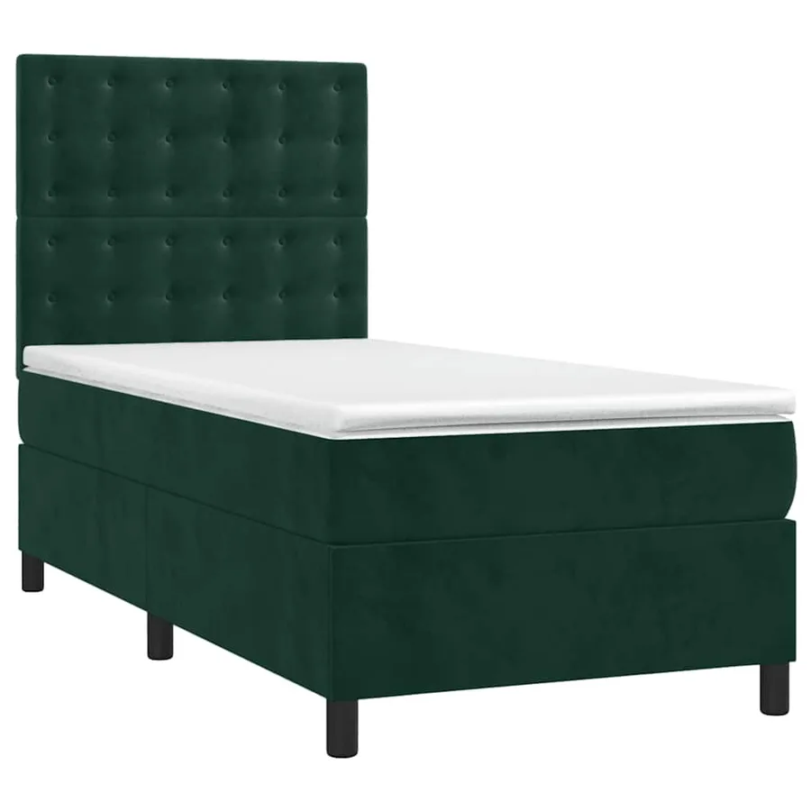 Sommier à lattes de lit avec matelas Vert foncé 90x190 cm - 3