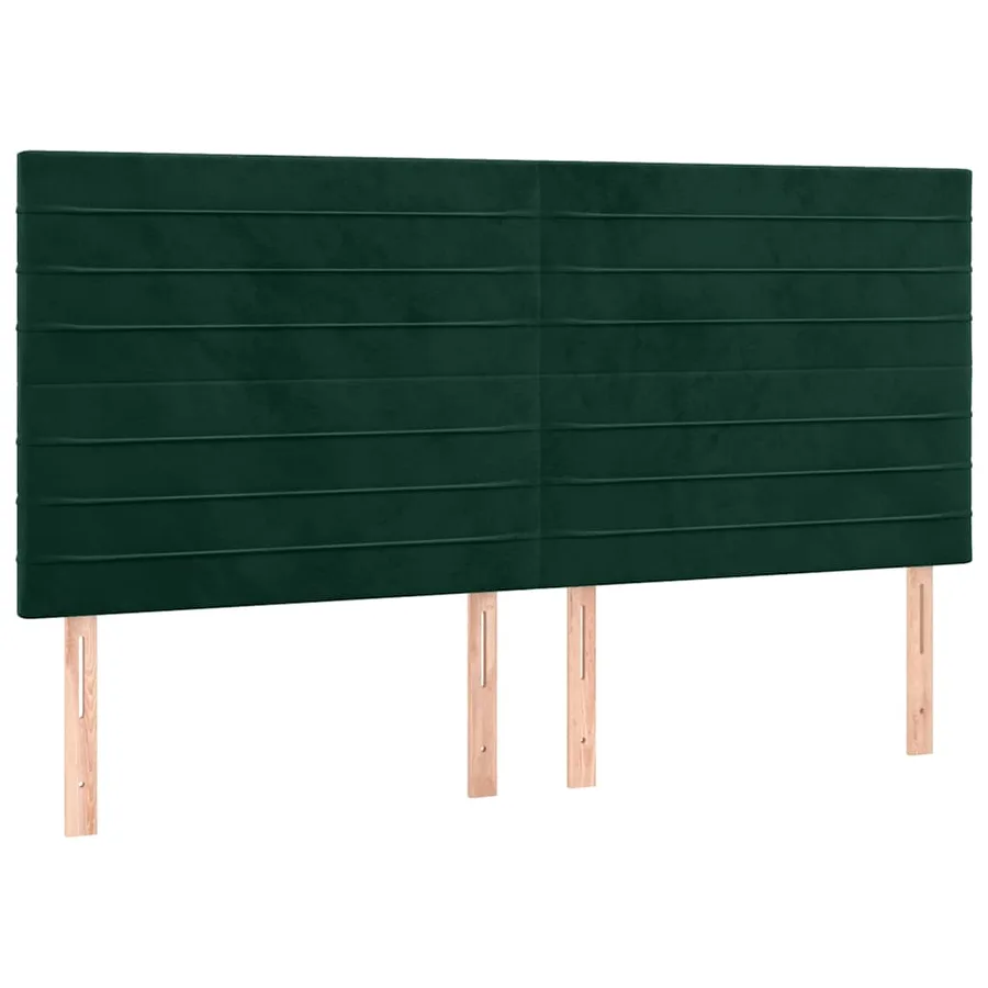 Tête de lit Vert foncé 200x5x118/128 cm Velours - 2