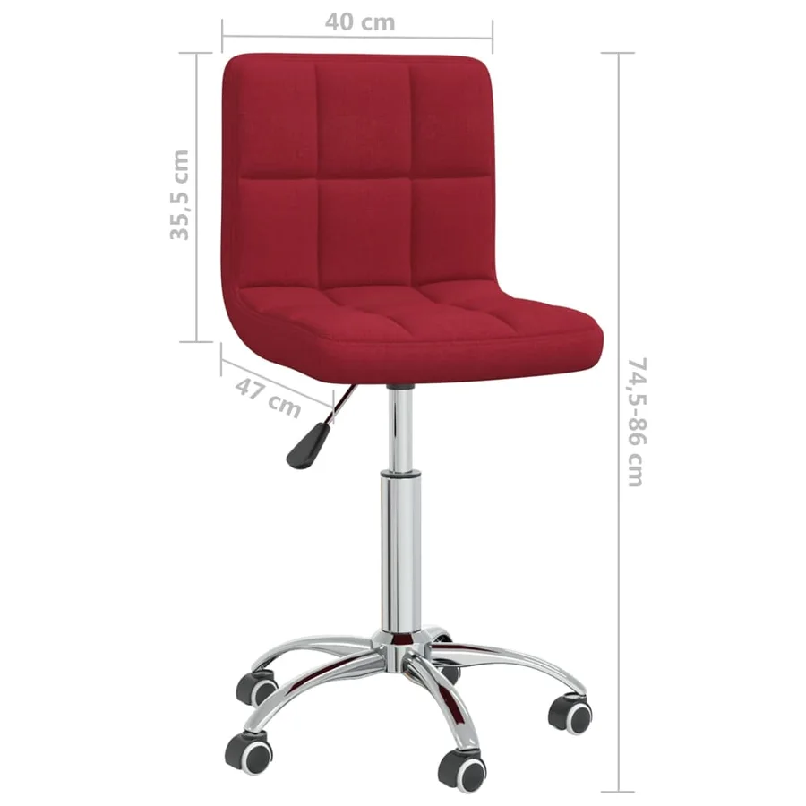 Chaise pivotante de salle à manger Rouge bordeaux Tissu - 8