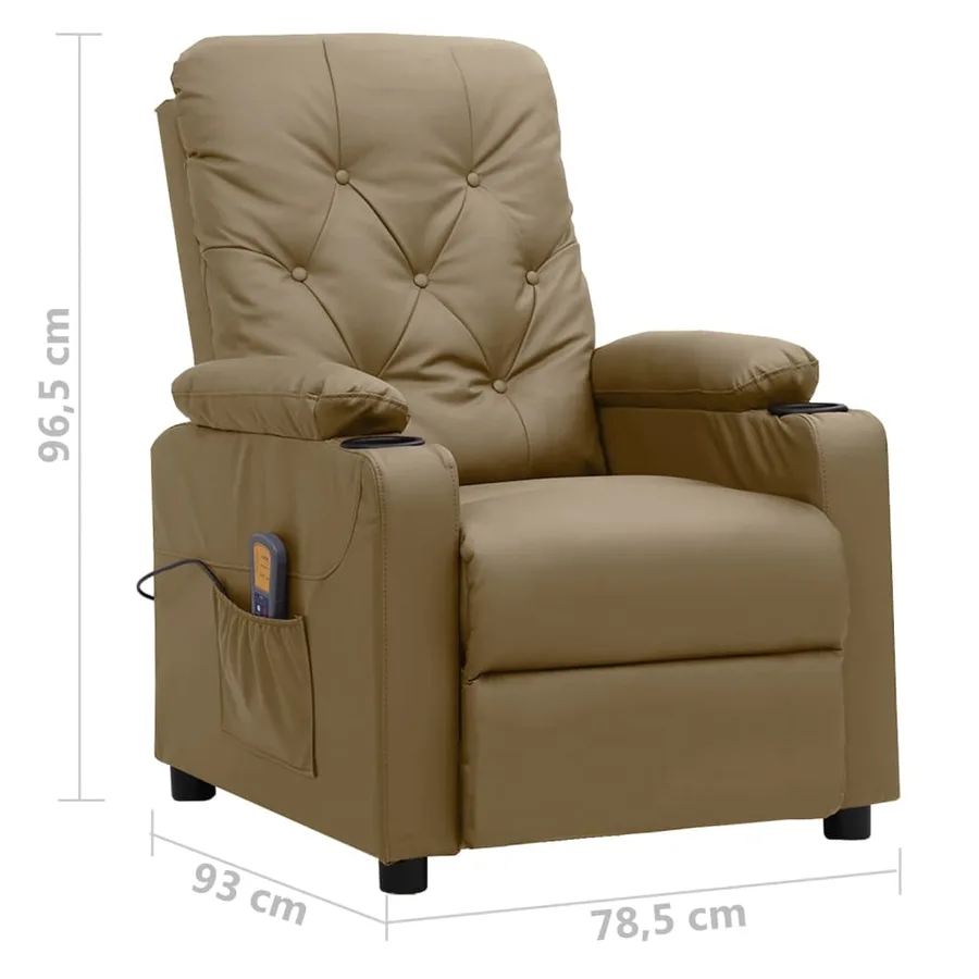 Fauteuil de massage Cappuccino Similicuir - 8