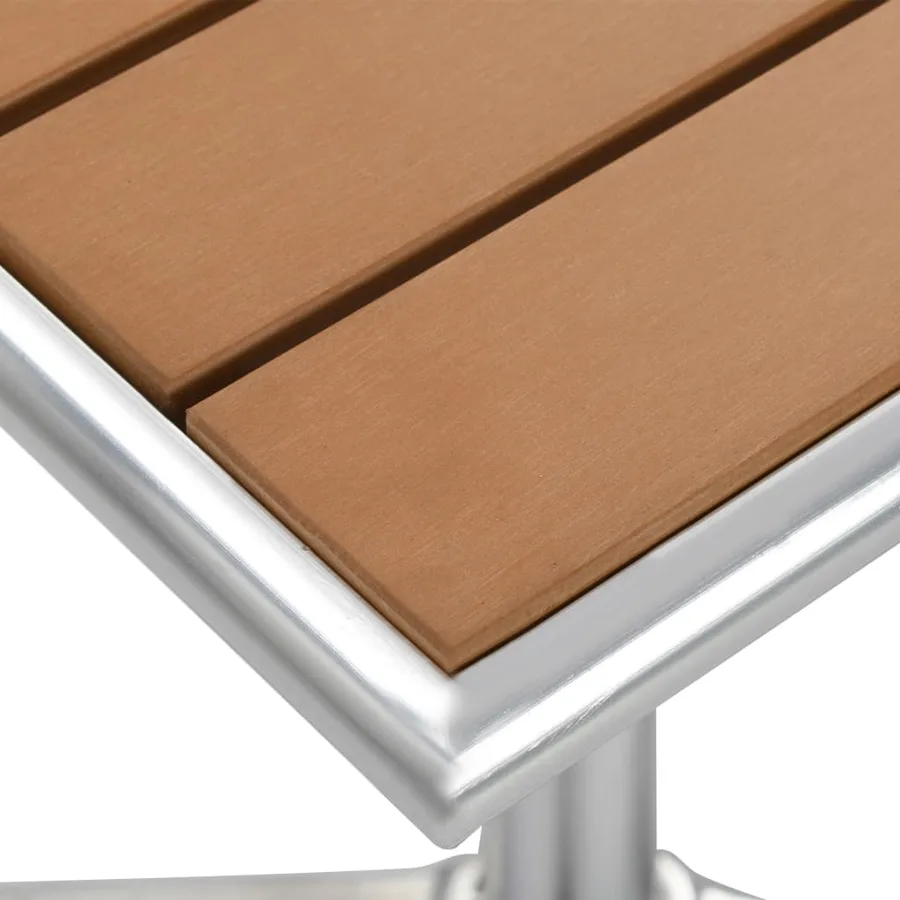 Table de jardin Argenté 60x60x70 cm Aluminium et WPC - 4