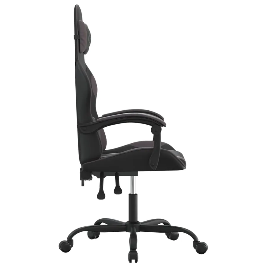Chaise de jeu pivotante Noir et gris Similicuir - 4