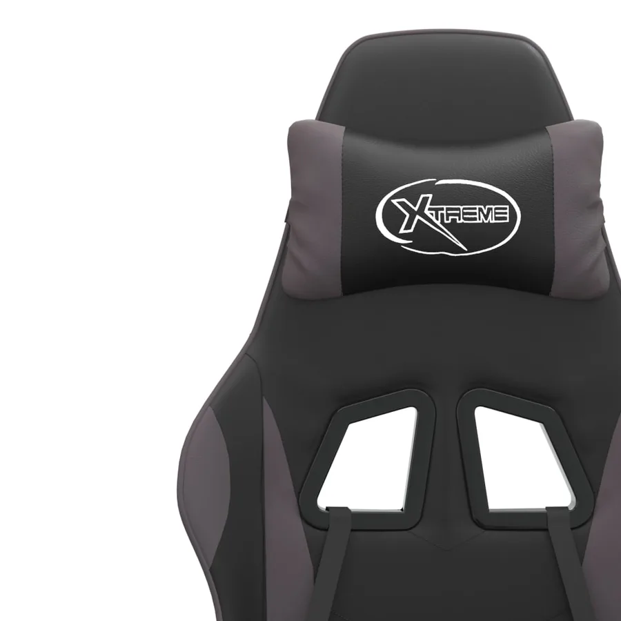Chaise de jeu pivotante Noir et gris Similicuir - 9