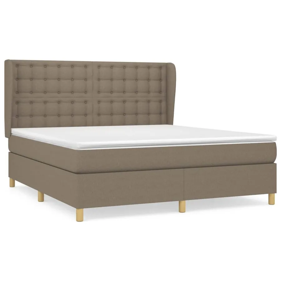 Sommier à lattes de lit avec matelas Taupe 160x200 cm Tissu - 2