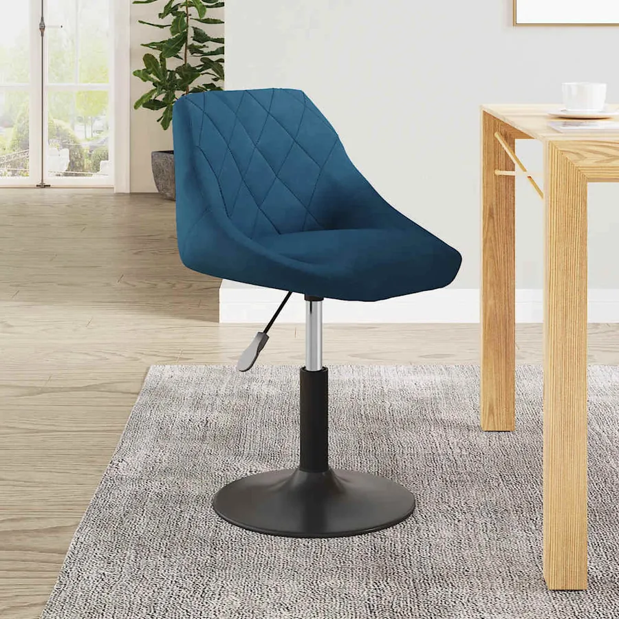 Chaise de salle à manger Bleu Velours