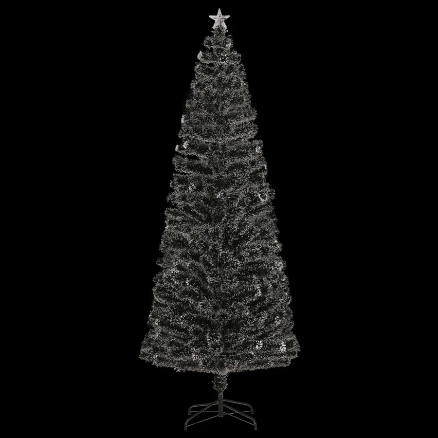 Arbre de Noël pré-éclairé vert et blanc 240 cm fibre optique - 3