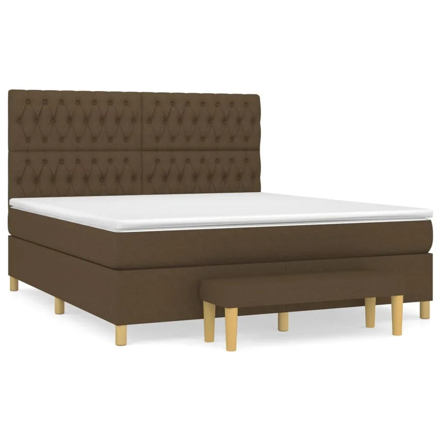 Sommier à lattes de lit avec matelas Marron foncé 180x200 cm - 2