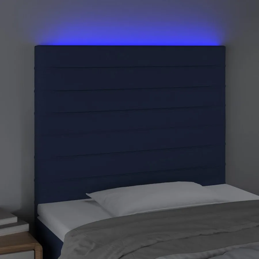 Tête de lit à LED Bleu 80x5x118/128 cm Tissu - 3
