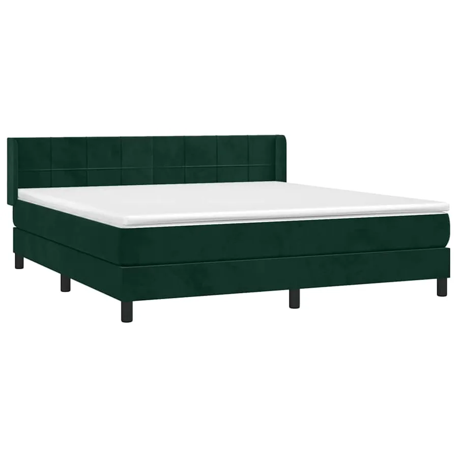 Sommier à lattes de lit et matelas Vert foncé 180x200cm Velours - 3