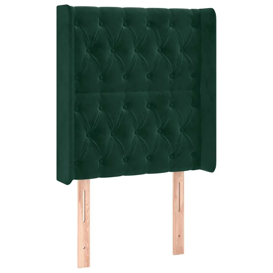 Tête de lit avec oreilles Vert foncé 83x16x118/128 cm Velours - 2