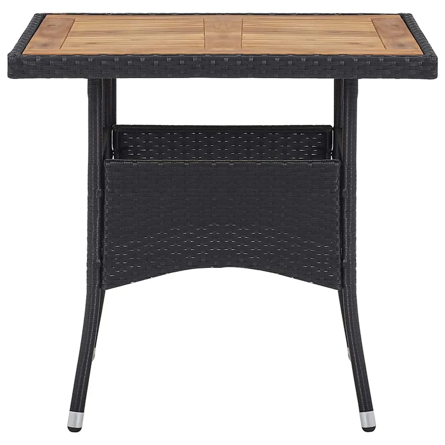 Ensemble à manger de jardin 5 pcs Résine tressée et acacia Noir - 4