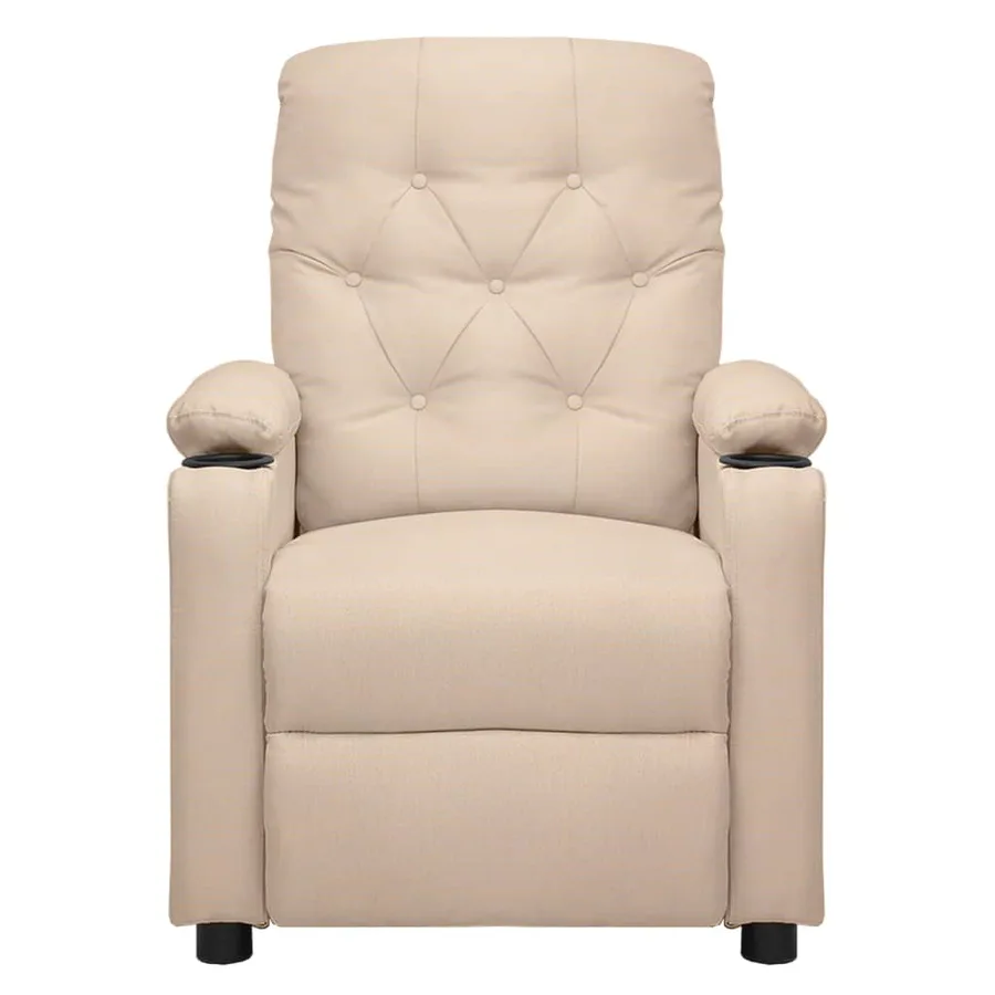 Fauteuil inclinable électrique Crème Tissu - 3