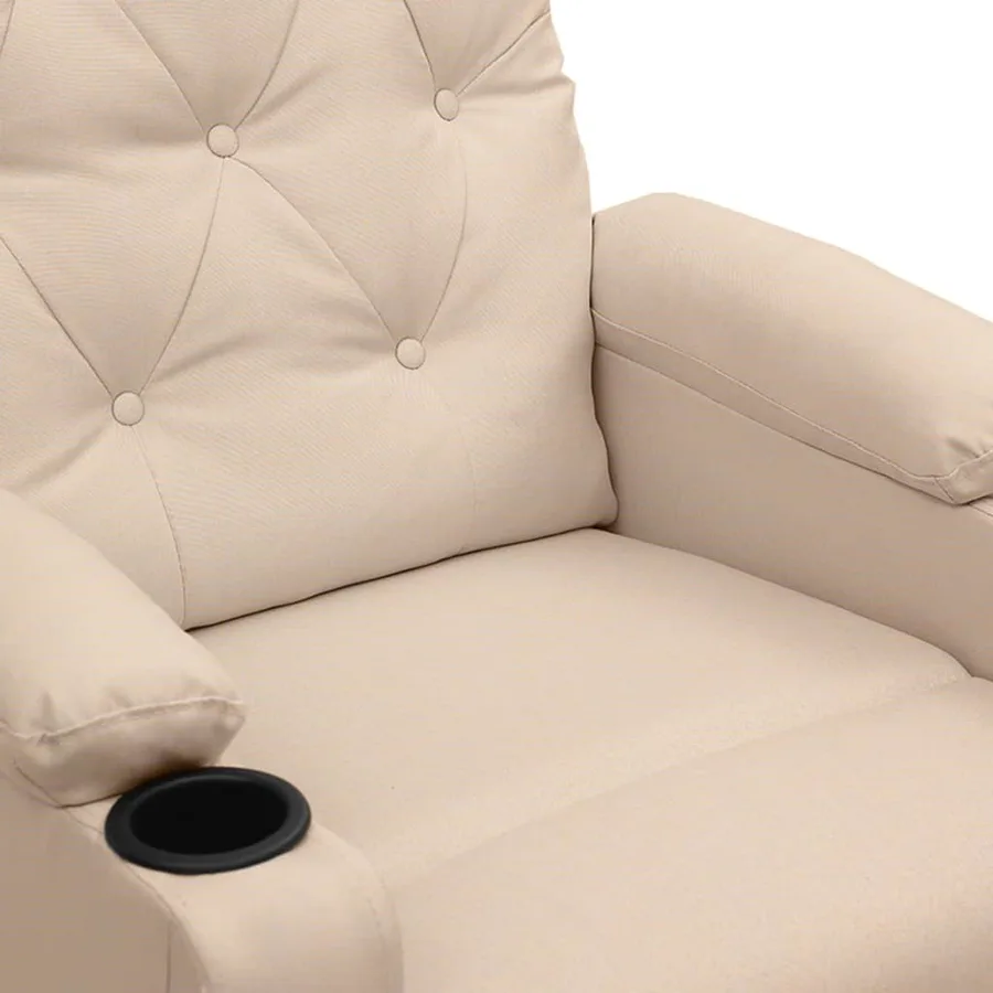 Fauteuil inclinable électrique Crème Tissu - 7