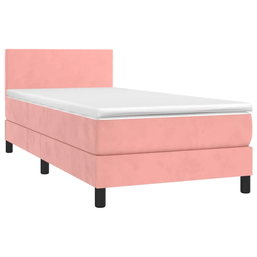 Sommier à lattes de lit avec matelas Rose 90x200 cm Velours - 3