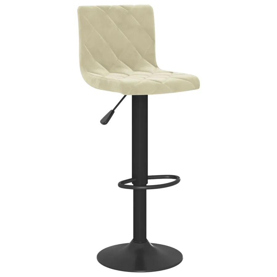 Tabourets de bar lot de 2 crème velours - 3