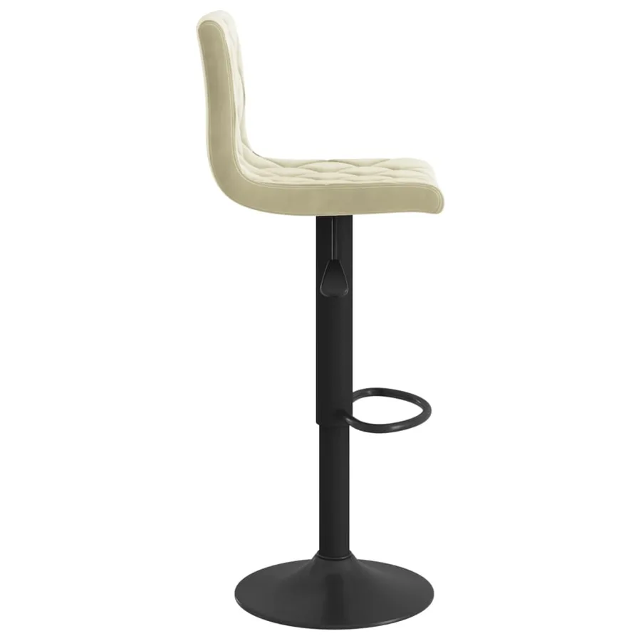 Tabourets de bar lot de 2 crème velours - 5