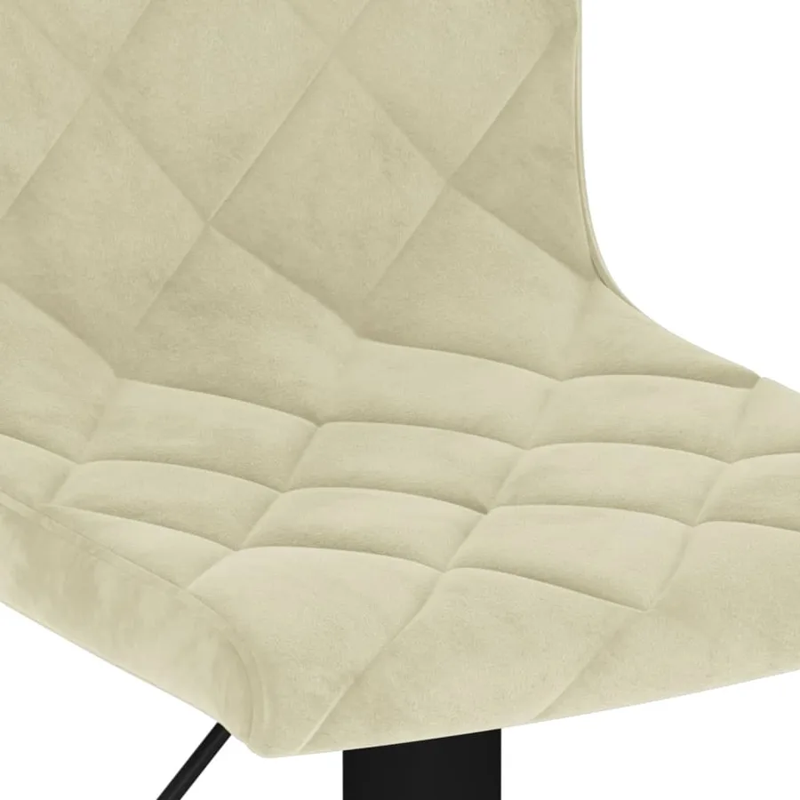 Tabourets de bar lot de 2 crème velours - 8