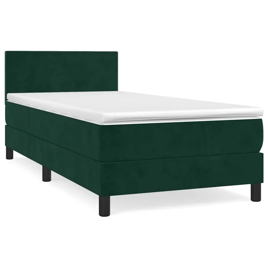 Sommier à lattes de lit avec matelas Vert foncé 90x200 cm - 2