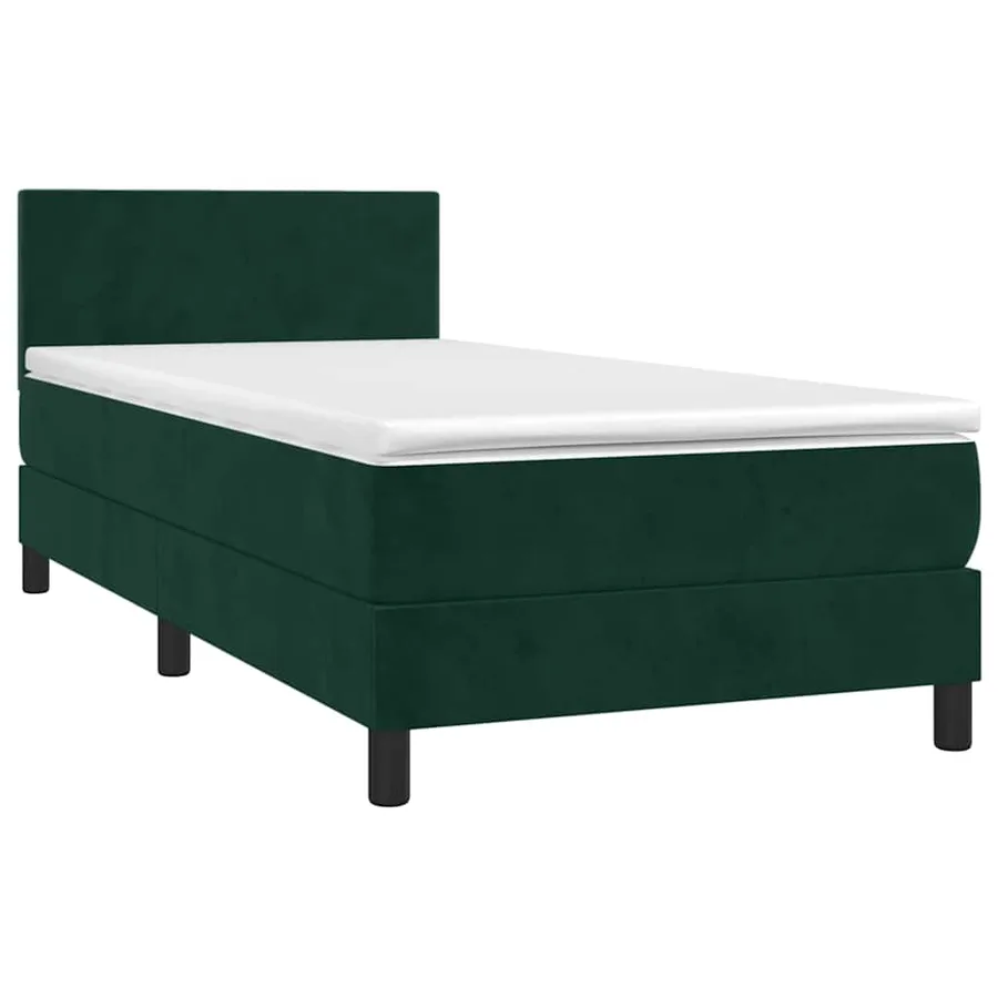 Sommier à lattes de lit avec matelas Vert foncé 90x200 cm - 3