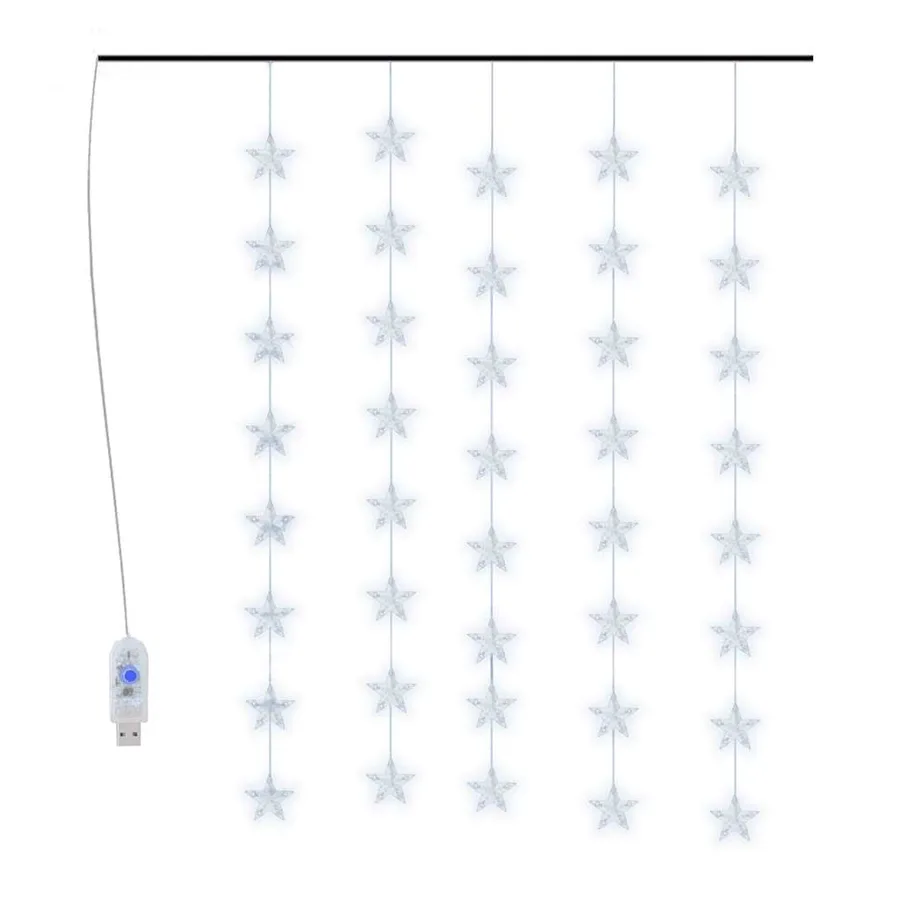 Guirlande lumineuse à étoiles LED 200 LED Blanc 8 fonctions - 2