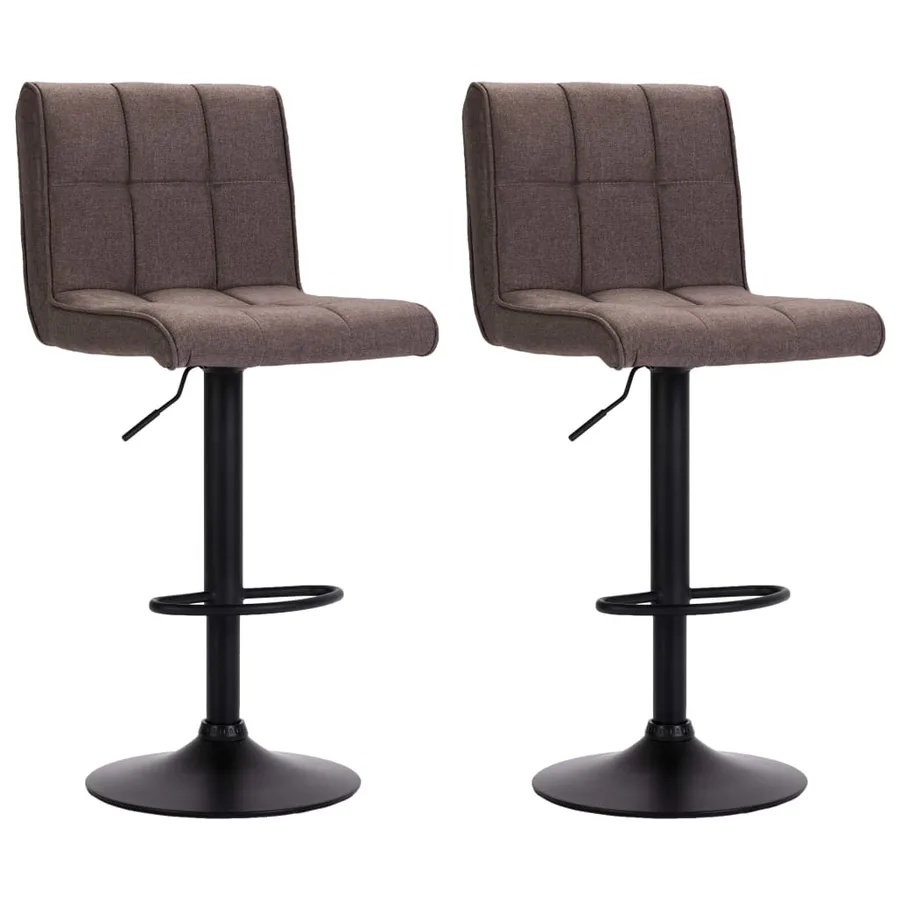 Tabourets de bar lot de 2 taupe tissu - 2
