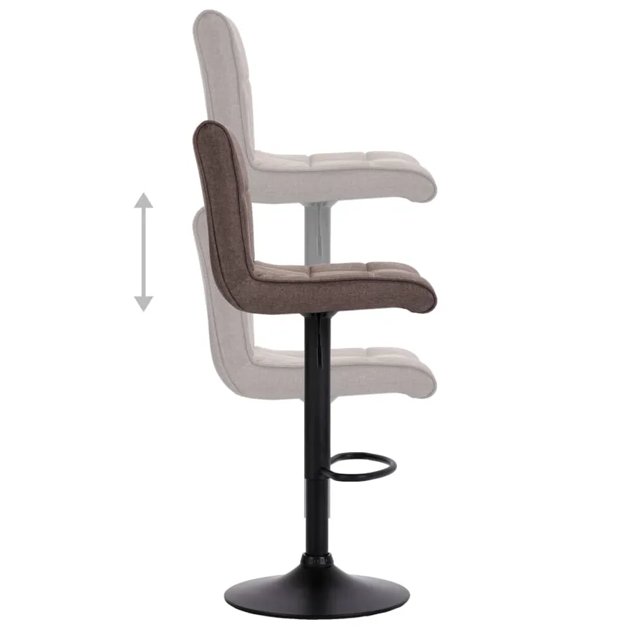 Tabourets de bar lot de 2 taupe tissu - 7