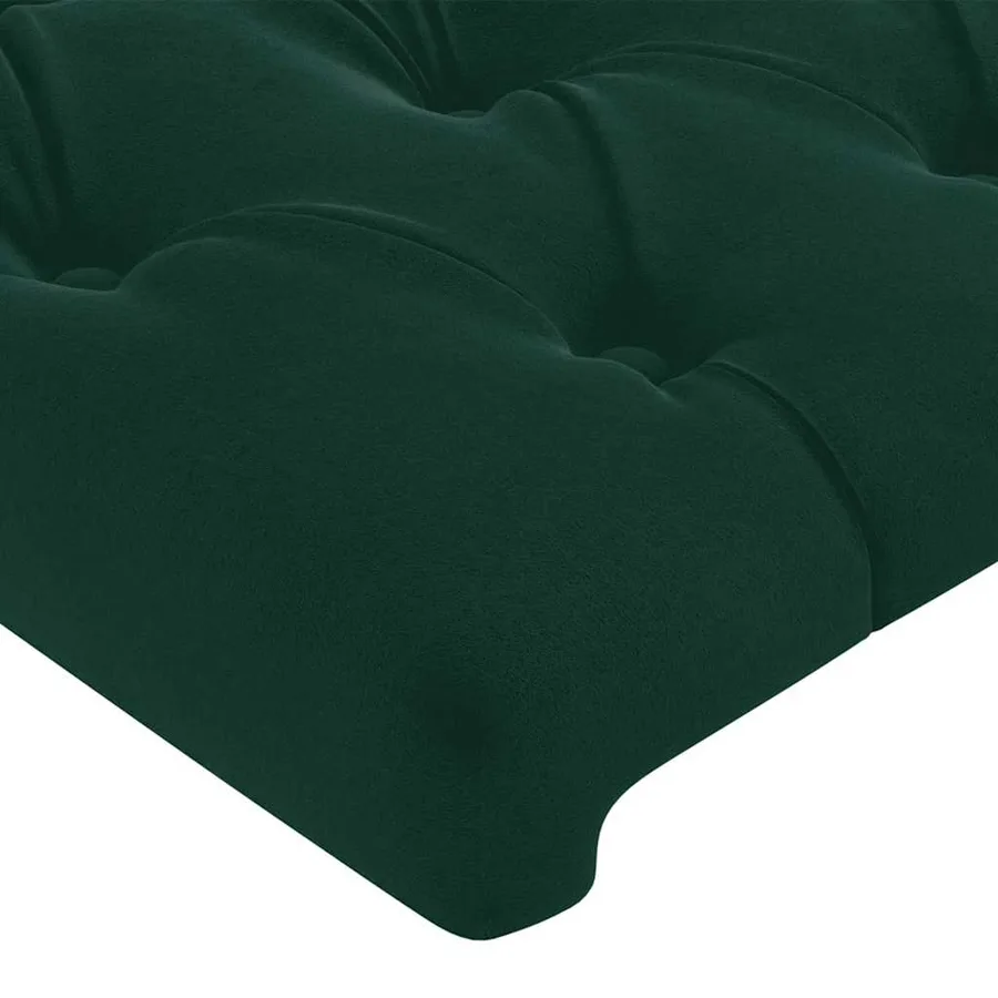 Tête de lit à LED Vert foncé 100x7x78/88 cm Velours - 5