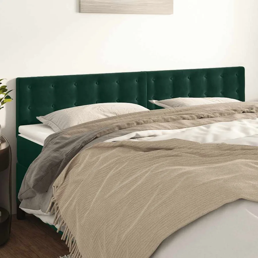 Têtes de lit Vert foncé 180x5x78/88 cm Velours