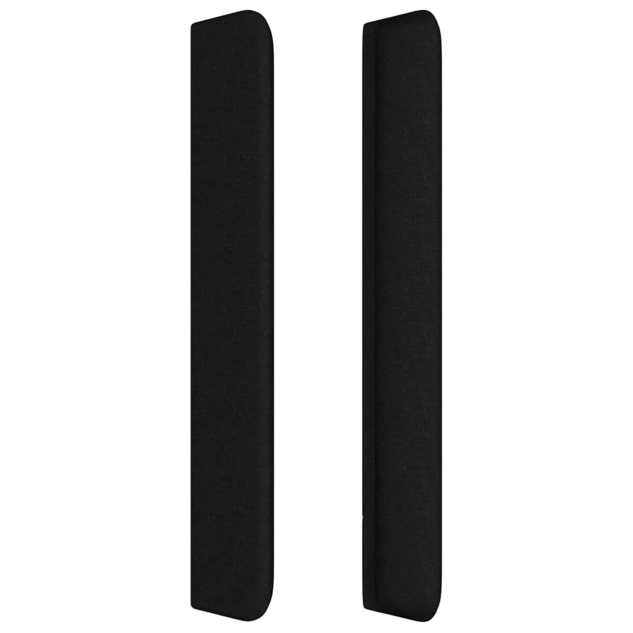 Tête de lit avec oreilles Noir 203x16x118/128 cm Tissu - 4
