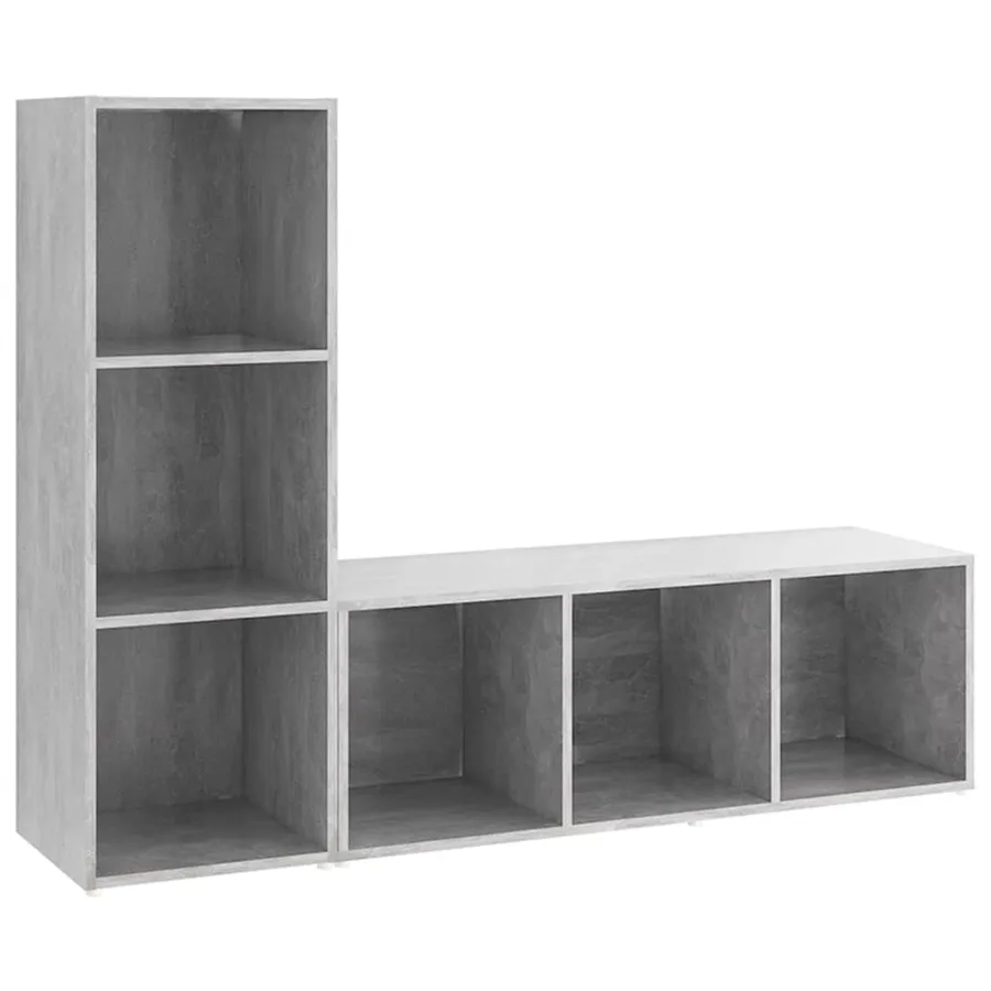 Meubles TV 2 pcs Gris béton 107x35x37 cm Bois d'ingénierie - 2
