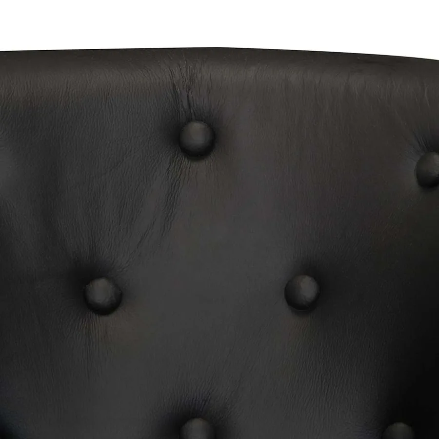 Chaise cabriolet noir cuir véritable - 6