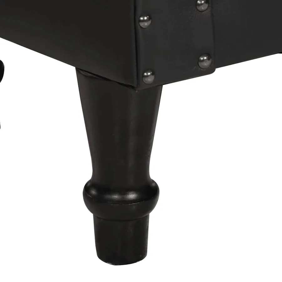 Chaise cabriolet noir cuir véritable - 7