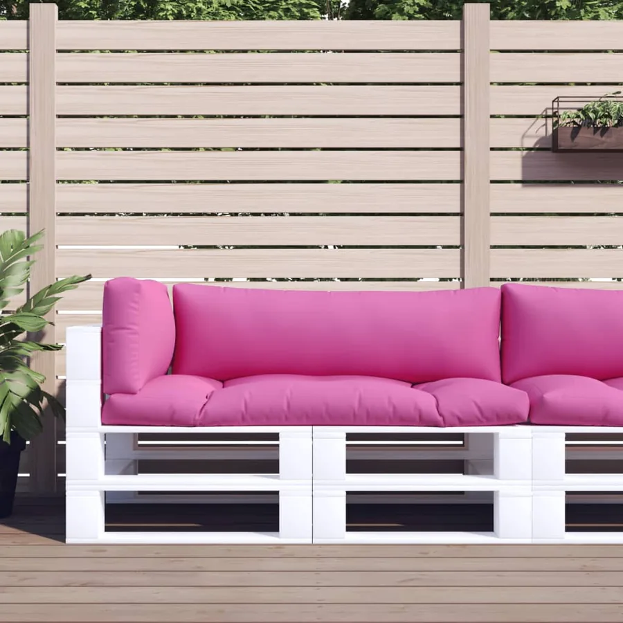 Coussins de palette lot de 3 rose tissu Oxford