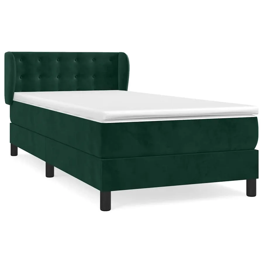 Sommier à lattes de lit avec matelas Vert foncé 90x190 cm - 2