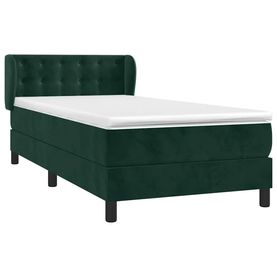 Sommier à lattes de lit avec matelas Vert foncé 90x190 cm - 3