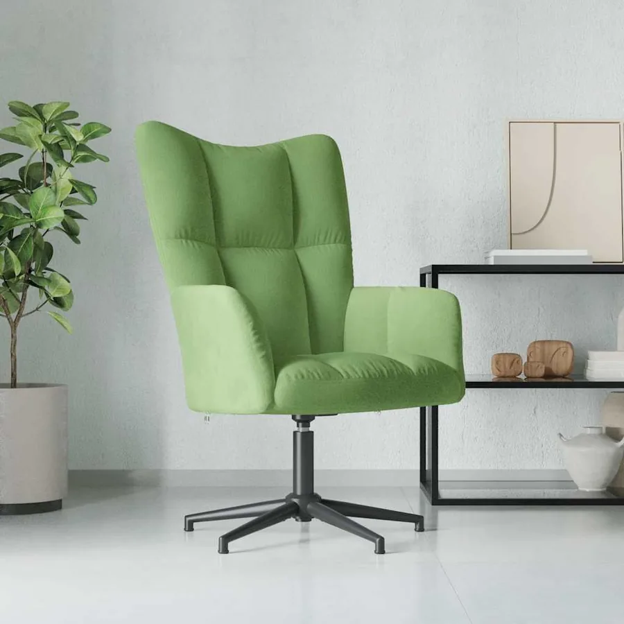 Chaise de relaxation Vert clair Velours