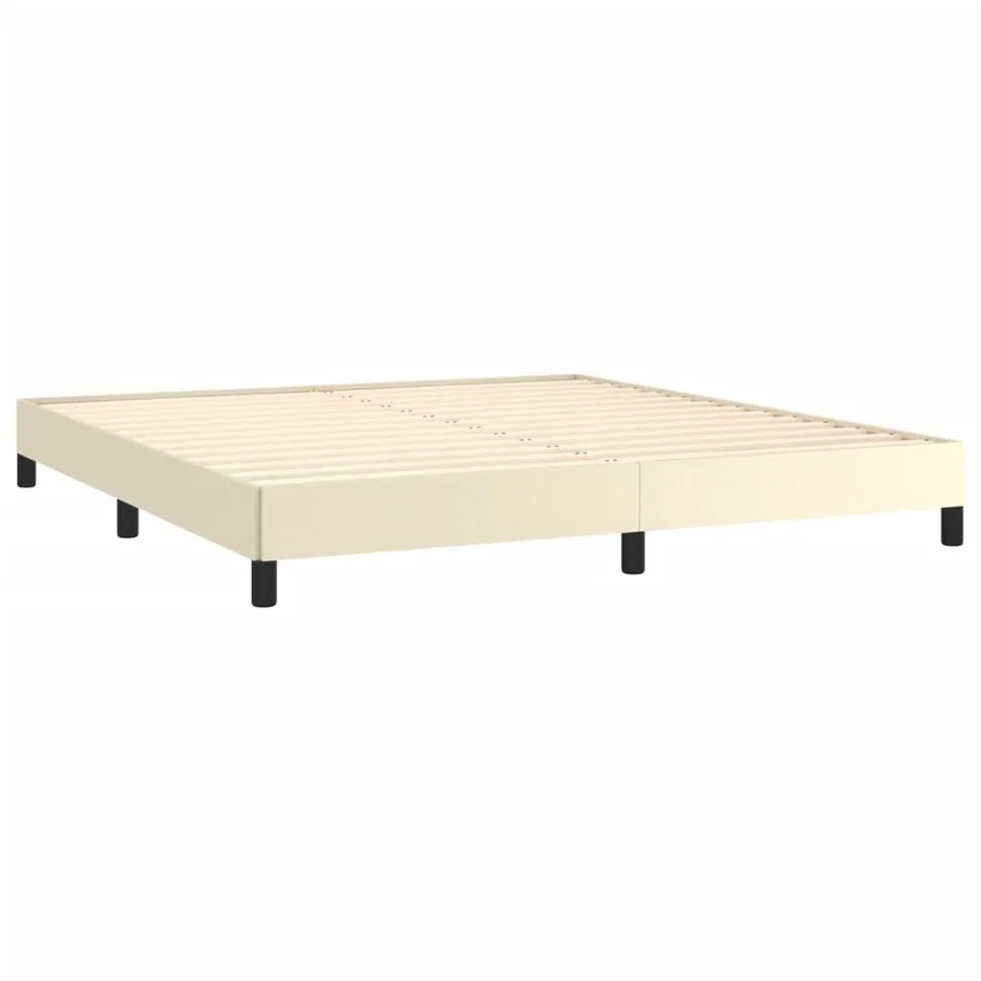 Cadre de lit sans matelas crème 180x200 cm similicuir - 4