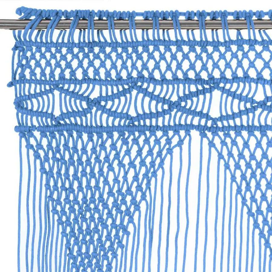 Rideau en macramé Bleu 140x240 cm Coton - 3