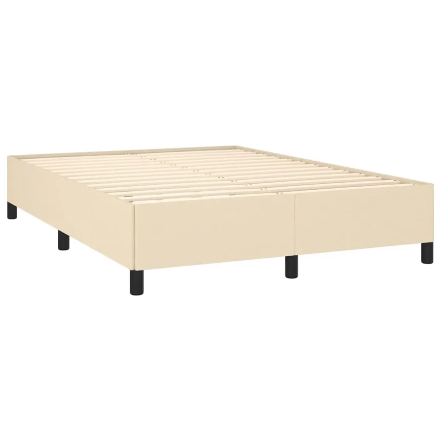 Sommier à lattes de lit avec matelas Crème 140x190 cm Tissu - 4