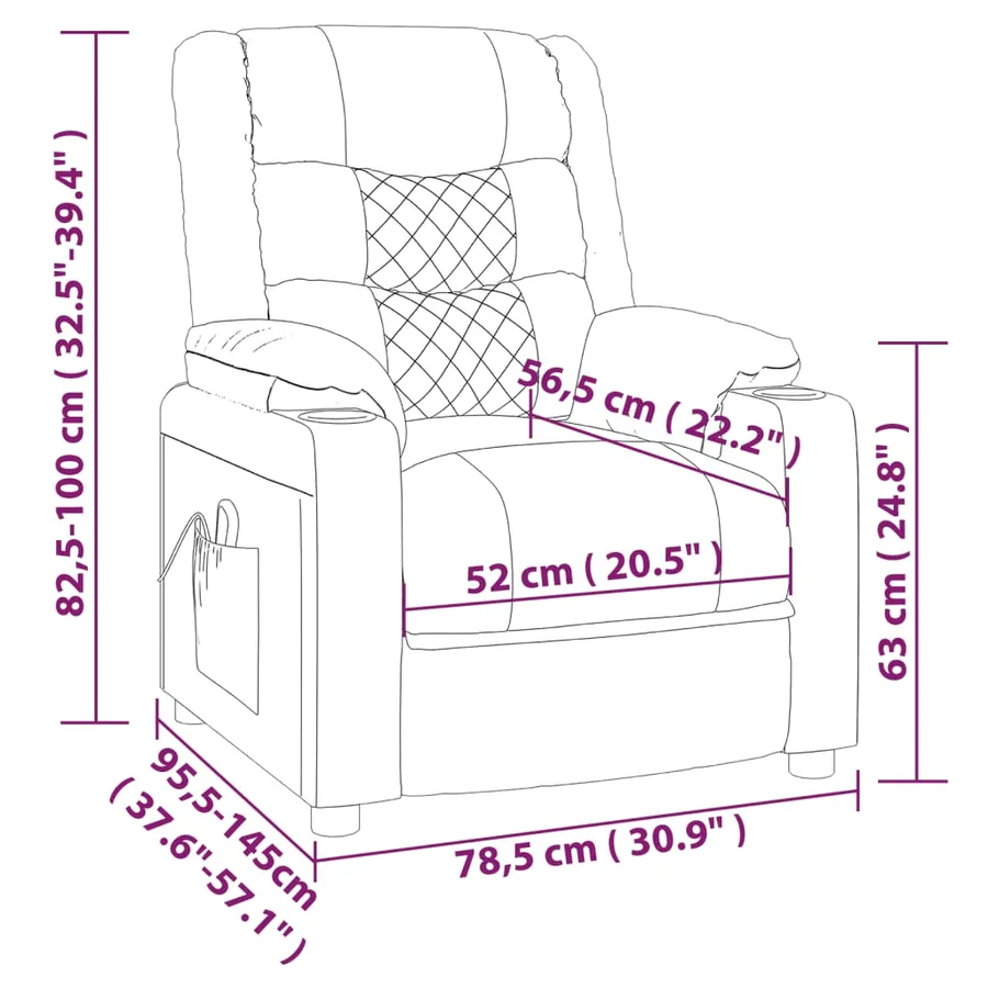 Fauteuil inclinable électrique Marron Similicuir - 12