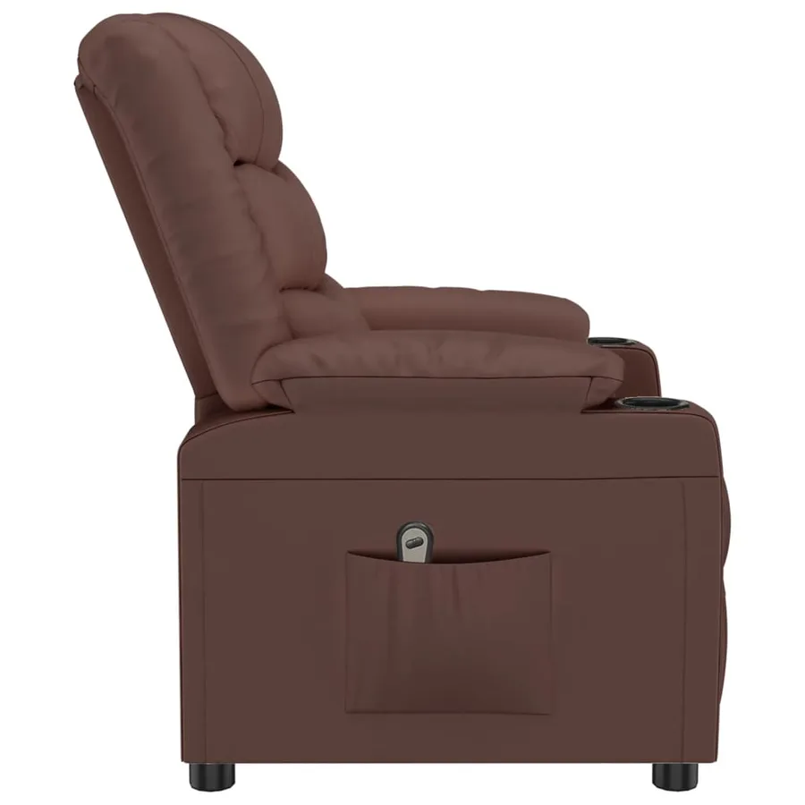 Fauteuil inclinable électrique Marron Similicuir - 5