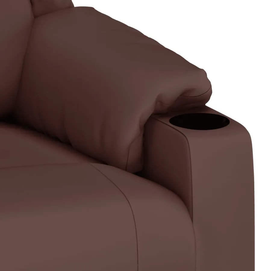 Fauteuil inclinable électrique Marron Similicuir - 8