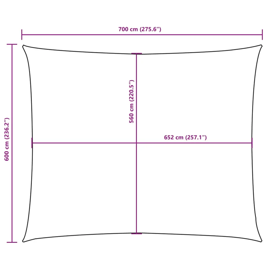 Voile de parasol tissu oxford rectangulaire 6x7 m jaune - 10